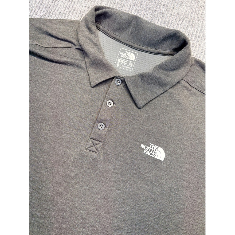The North Face Mens XXL Gray FlashDry Short Sleeve Performance Polo Shirt